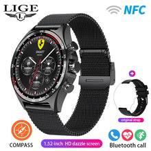 Load image into Gallery viewer, LIGE New GPS Smart Watch Men Outdoor Compass Sport Fitness Bracelet Bluetooth Call Clock Waterproof NFC Steel Smartwatch For Men