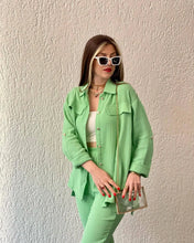Load image into Gallery viewer, summer outfits for women 2025 New Loose Button Long Sleeve Shirt and Cropped Pants Casual Sports Summer women's suit Pants Set