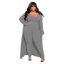 Load image into Gallery viewer, Plus Size L-5XL Women's Casual Set Long-sleeved Jacket Pants Undershirt 3 Piece Suit Knitwear Tracksuits Sweatsuits Outfits