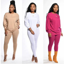 Load image into Gallery viewer, two piece set women 2 piece set stacked leggings clothes for women outfits stacked pants tracksuit female fall clothes
