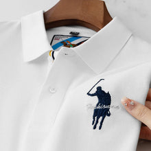 Load image into Gallery viewer, Luxury Embroidery Men's Polo Shirt Summer Thin Breathable 100%Cotton Black Navy Blue Lapel Short-Sleeved Tops Brand Clothing