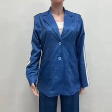 Load image into Gallery viewer, 2 Piece Set Women Outfit Winter Fall Fashion V neck Long Sleeve Coat Elegant Straight Leg Pant Set Women Sports Clothing