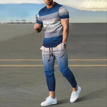 Load image into Gallery viewer, Summer basketball sportswear set short sleeved T-shirt long pants two-piece set men's sportswear 3D printed casual oversized men