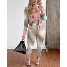 Load image into Gallery viewer, 3 Piece Sets Outfits Vest Tops Streetwear Cardigan Coats Street Hipster Pants Sets Women Skinny Trousers Leggings