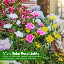 Load image into Gallery viewer, Solar Garden Lights Waterproof LED Outdoor Simulation Rose Flower Solar Light Pathway Lights for Yard Garden Backyard Decor 