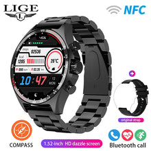 Load image into Gallery viewer, LIGE New GPS Smart Watch Men Outdoor Compass Sport Fitness Bracelet Bluetooth Call Clock Waterproof NFC Steel Smartwatch For Men