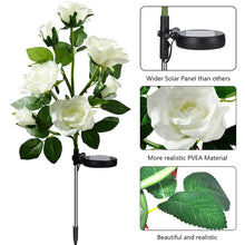 Load image into Gallery viewer, Solar Garden Lights Waterproof LED Outdoor Simulation Rose Flower Solar Light Pathway Lights for Yard Garden Backyard Decor 