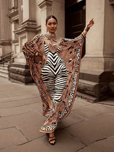 Load image into Gallery viewer, Spring and Summer Elegant New European and American Women's Clothing, Middle Eastern Retro Ethnic Style Printed Skirt, Muslim Plus-Size Loose Robe, Elegant Commuter Dress