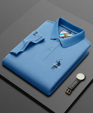 Load image into Gallery viewer, Luxury Embroidery Men's Polo Shirt Summer Thin Breathable 100%Cotton Black Navy Blue Lapel Short-Sleeved Tops Brand Clothing