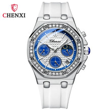 Load image into Gallery viewer, New CHENXI Watches Women Sport Fashion Casual Quartz Wristwatches Waterproof Moon Phase Chronograph Clock Ladies Watches Elegant