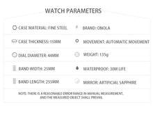 Load image into Gallery viewer, 2022 New Men's Automatic Mechanical Watch ONOLA Fashion Unique Luxury Diamond Inlaid Design Waterproof Silicon Tape Watches Men