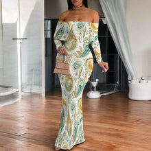 Load image into Gallery viewer, Women's Fall Off Shoulder Bodycon Dress Formal Long Sleeve Elegant Cocktail Party Maxi Dress Wedding Guest Dresses