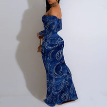 Load image into Gallery viewer, Women's Fall Off Shoulder Bodycon Dress Formal Long Sleeve Elegant Cocktail Party Maxi Dress Wedding Guest Dresses