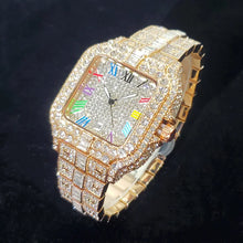 Load image into Gallery viewer, 2025 New Luxury Diamond Watch Men Fashion Iced Out Square Colorful Number Watches Hip Hop Bling Jewelry Reloj Hombre for Party