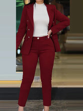 Load image into Gallery viewer, Women Two Pieces Pant Suits, Spring Autumn Loungewear Solid Fashion Matching Sets, 2023 Cardigan Top Pencil Pants Ladies Outfit