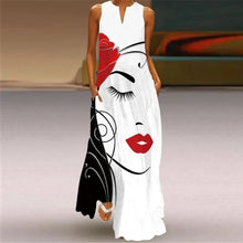 Load image into Gallery viewer, Vintage Maxi Dress Women Summer Loose Sleeveless Long Dresses Elegant Lady V Neck Pocket Boho Beach Sundress Vestidos Plus Size