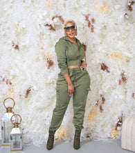 Load image into Gallery viewer, CM.YAYA Fashion Women's Set Long Sleeve Zipper Fly Hoodies and Jogger Cargo Pants 2023 Active Two 2 Piece Sets Outfit Tracksuit