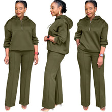 Load image into Gallery viewer, CM.YAYA Long Sleeve Women Set Loose Long Sleeve Hoodies Pant Suits 2024 Spring 2 Two Piece Sets Sporty Tracksuits Street Outfits