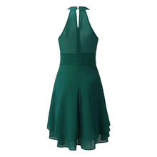 Load image into Gallery viewer, Summer Elegant Women Dresses High Waist Sexy Cropped Layered Solid Halter Dress Ladies Casual Sleeveless Chiffon Party Dress