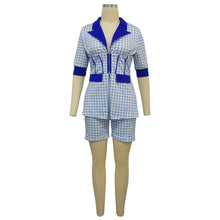 Load image into Gallery viewer, Women Two Piece Sets Outfits Elegant Tweed Slim Shorts Short Coat Tops Lady Clothes Formal Business Office Work Suits