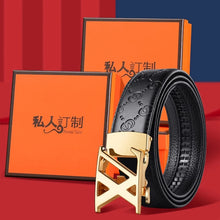 Load image into Gallery viewer, Men's belt v luxury high-end l business alloy buckle belt high-quality leather v soft belt matched with suit pants v and jeans