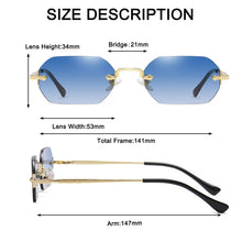 Load image into Gallery viewer, Vintage Rimless Polygon Sunglasses Women Men Luxury Brand Designer Popular Travel Small Frame Sun Glasses Ladies
