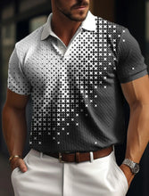 Load image into Gallery viewer, Men's Polo Shirt Button Up Polo Lapel Polo Shirt Golf Shirt Plaid Graphic Prints Geometry Street Casual Mesh Fabric Short Sleeve