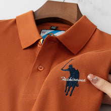 Load image into Gallery viewer, Luxury Embroidery Men's Polo Shirt Summer Thin Breathable 100%Cotton Black Navy Blue Lapel Short-Sleeved Tops Brand Clothing