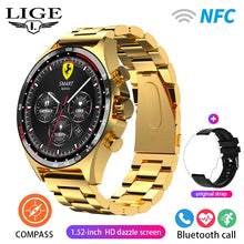 Load image into Gallery viewer, LIGE New GPS Smart Watch Men Outdoor Compass Sport Fitness Bracelet Bluetooth Call Clock Waterproof NFC Steel Smartwatch For Men