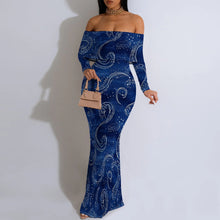 Load image into Gallery viewer, Women's Fall Off Shoulder Bodycon Dress Formal Long Sleeve Elegant Cocktail Party Maxi Dress Wedding Guest Dresses