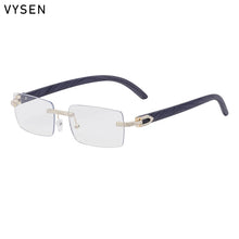 Load image into Gallery viewer, Y2K Luxury Diamond Rimless Square Sunglasses Men 2026 Luxury Vintage Brand Punk Rectangle Wood Grain Frameless Eyewear Shades