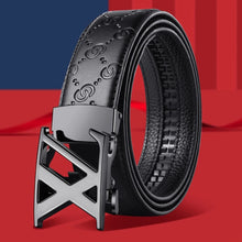 Load image into Gallery viewer, Men's belt v luxury high-end l business alloy buckle belt high-quality leather v soft belt matched with suit pants v and jeans