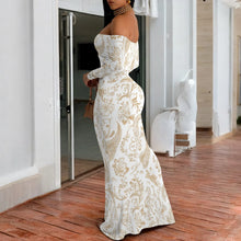 Load image into Gallery viewer, Women's Fall Off Shoulder Bodycon Dress Formal Long Sleeve Elegant Cocktail Party Maxi Dress Wedding Guest Dresses