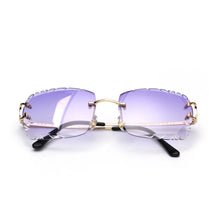 Load image into Gallery viewer, Ruiao Luxury high quality rimless diamond cut nylon lens UV400 Sunglasses fashion square metal legs glasses for men women