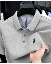 Load image into Gallery viewer, 100% pure cotton high-end brand men's short sleeve polo shirt summer fashion original pony embroidery golf Paul casual T-shirt