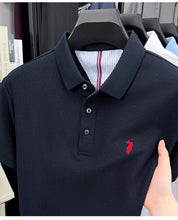 Load image into Gallery viewer, 100% pure cotton high-end brand men's short sleeve polo shirt summer fashion original pony embroidery golf Paul casual T-shirt