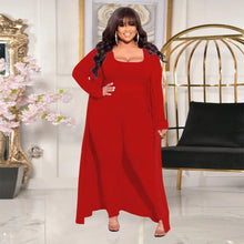 Load image into Gallery viewer, Plus Size L-5XL Women's Casual Set Long-sleeved Jacket Pants Undershirt 3 Piece Suit Knitwear Tracksuits Sweatsuits Outfits