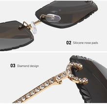 Load image into Gallery viewer, Fashion Rimless Square Sunglasses Vintage Diamond Brand Design Cut Lens Sun Glasses Men Women Metal Frame Luxury UV400 Eyewear