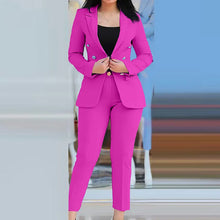 Load image into Gallery viewer, Women Two Pieces Pant Suits, Spring Autumn Loungewear Solid Fashion Matching Sets, 2023 Cardigan Top Pencil Pants Ladies Outfit