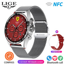Load image into Gallery viewer, LIGE New GPS Smart Watch Men Outdoor Compass Sport Fitness Bracelet Bluetooth Call Clock Waterproof NFC Steel Smartwatch For Men
