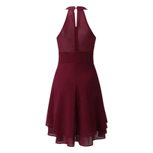 Load image into Gallery viewer, Summer Elegant Women Dresses High Waist Sexy Cropped Layered Solid Halter Dress Ladies Casual Sleeveless Chiffon Party Dress