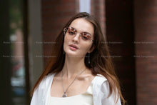 Load image into Gallery viewer, Ruiao Luxury high quality rimless diamond cut nylon lens UV400 Sunglasses fashion square metal legs glasses for men women