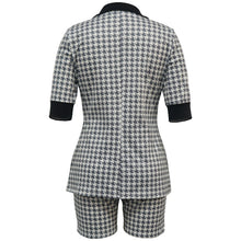 Load image into Gallery viewer, Women Two Piece Sets Outfits Elegant Tweed Slim Shorts Short Coat Tops Lady Clothes Formal Business Office Work Suits