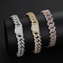 Load image into Gallery viewer, Rose Gold Plated Miami Curb Cuban Chain Bracelets Hip Hop 925 Sterling Silver Moissanite Cuban Link Chain Bracelets for Unisex