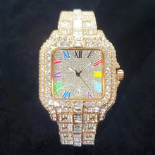 Load image into Gallery viewer, 2025 New Luxury Diamond Watch Men Fashion Iced Out Square Colorful Number Watches Hip Hop Bling Jewelry Reloj Hombre for Party