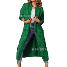 Load image into Gallery viewer, Women Knit Long Cardigan Sweaters Full Sleeved Spliced Casual Jumpers Dot V Neck Thick Warm Sweater Autumn Winter 2024