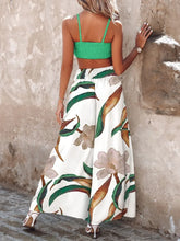 Load image into Gallery viewer, Casual Vacation Beach Outfits Sexy Hollow Out Suspender Top And Long Pants Set New Summer Fashion Lace Up Printed Women's Suit