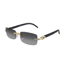 Load image into Gallery viewer, KENBO 2024 Vintage Rimless Rectangle Sunglasses for Women Men Luxury Sun Glasses Fashion Crystal Wood Eyewear Shades UV400