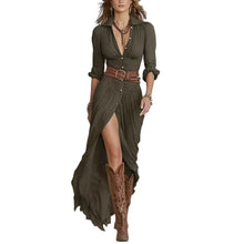 Load image into Gallery viewer, Women's Fall 2026 Sexy Solid Color Irregular Pleated Belted Dress