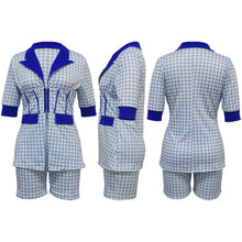 Load image into Gallery viewer, Women Two Piece Sets Outfits Elegant Tweed Slim Shorts Short Coat Tops Lady Clothes Formal Business Office Work Suits